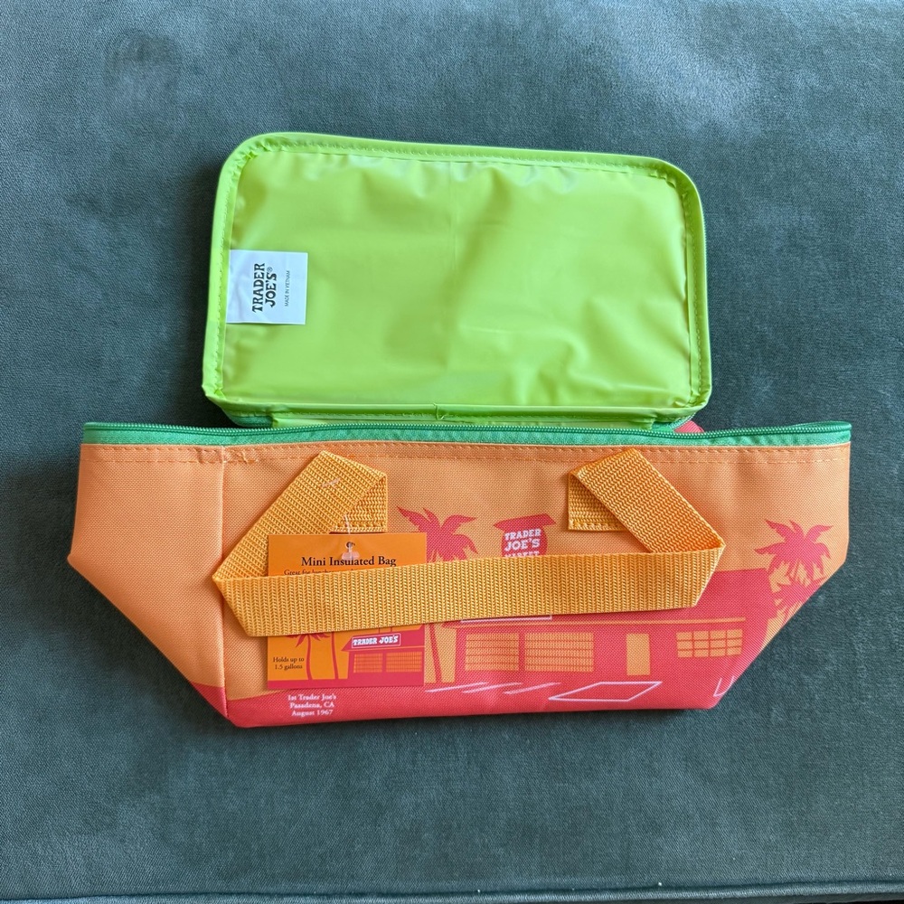Trader Joe's Tropical Mini Insulated Tote 2026 - Orange & Lime